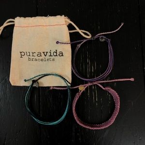 3 Puravida Bracelets with pouch